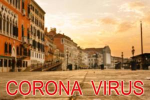 coronavirus 2019-nCoV, covid-19 i Italien. Venedig gondoler på san marco fyrkant, Venedig, Italien. foto