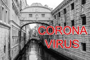 coronavirus 2019-nCoV, covid-19 i Italien. Venedig gondoler på san marco fyrkant, Venedig, Italien. foto