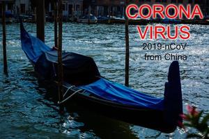 coronavirus 2019-nCoV, covid-19 i Italien. Venedig gondoler på san marco fyrkant, Venedig, Italien. foto