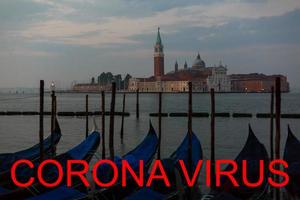 coronavirus 2019-nCoV, covid-19 i Italien. Venedig gondoler på san marco fyrkant, Venedig, Italien. foto