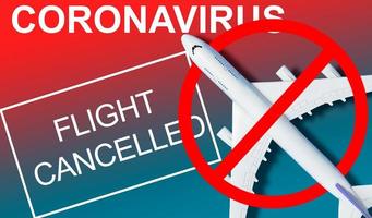 coronavirus pandemisk. flyg förbjuda och stängd gränser för turister och resenärer med coronavirus covid-19 från Europa och Asien. flyg biljett återbetalningar och rutt ändringar. foto