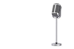 retro mikrofon isolerad på en vit bakgrund foto