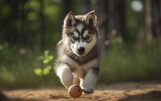 malamute valp . generativ ai. foto