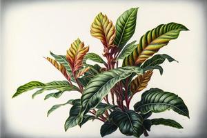 grön växt målning på vit bakgrund. ai digital illustration foto