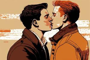 Gay par kissing illustration foto