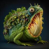 vegetabiliska monster hyper realistisk hyper detaljerad Foto generativ ai