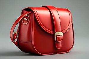 skön kvinnor läder handväska generativ ai foto