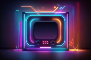 neon ljus, tapet, bakgrund, generativ ai, illustration foto