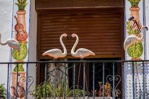 original- radhus med rosa flamingos i calpe, landmärke Spanien foto