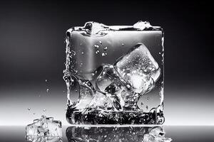 illustration av en vatten frysta i en is kub foto