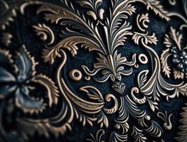 kunglig årgång victorian gotik bakgrund rokoko- venzel och virvel skapas med generativ ai teknologi foto
