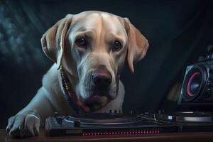 labrador retriever dj. generativ ai. foto