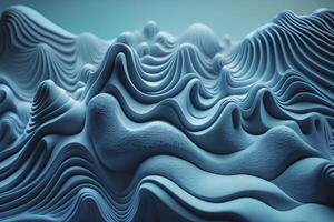 3d vågor abstrakt bakgrund. generativ ai. foto