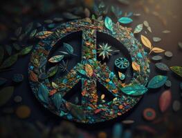 fred symbol tillverkad förbi blommig element skapas med generativ ai teknologi foto