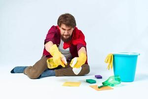 rengöringsmedel tvättning golv service hushållsarbete hygien professionell foto