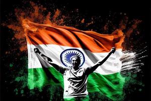 seger för Indien, flagga. Lycklig oberoende dag foto
