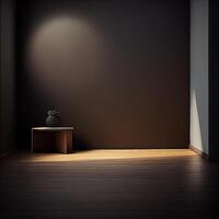 mörk modern studio rum för en Foto skjuta, produkt eller service reklam - ai genererad bild