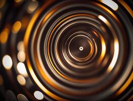 koncentrisk gyllene ringar former abstrakt geometrisk bakgrund skapas med generativ ai teknologi foto