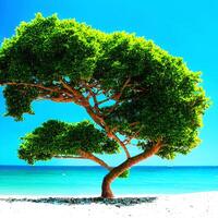 strand träd ai tema foto