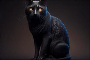 svart katt uppskattning dag augusti 17:e foto