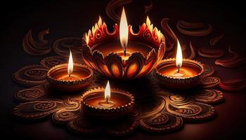 diwali de triumf av ljus och vänlighet hindu festival av lampor firande diya olja lampor 24:e oktober foto