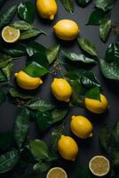 naturlig citron- bakgrund. illustration ai generativ foto