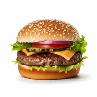 nötkött burger isolerat. illustration ai generativ foto