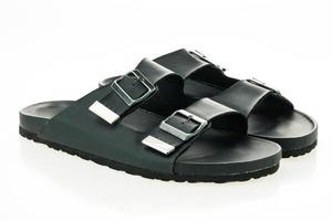 män läder sandal och flip flop skor foto