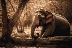 elefant under de träd foto