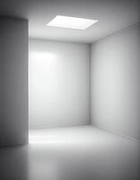 vit tömma studio rum, skapas med generativ ai foto