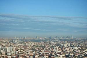 hög vinkel se av bostäder byggnader i istanbul stad foto