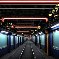 modern tåg station plattform, generativ konst förbi ai foto
