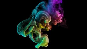 abstrakt färgrik rök ai genererad foto
