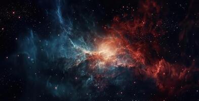 galax och nebulosa. abstrakt Plats bakgrund. ändlös universum med stjärnor och galaxer i yttre Plats. kosmos konst. generativ ai foto