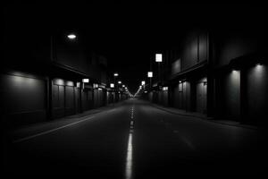 abstrakt mörk asfalt väg bakgrund tömma Plats scen gata natt syn ai genererad foto