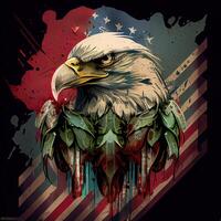 grunge patriotisk amerikan skallig Örn - ai genererad foto