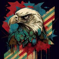 grunge patriotisk amerikan skallig Örn - ai genererad foto