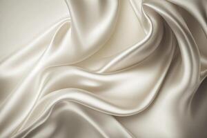de textur av de silke tyg av bruten vit Färg för de bakgrund. ai genererad foto