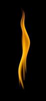 brand flamma isolera på svart bakgrund. bränna lågor, abstrakt textur. konst design för brand mönster, flamma textur. foto
