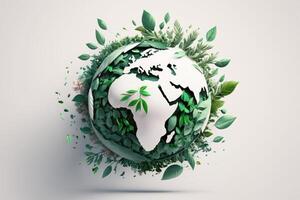 löv i formning ett eco vänlig jord form, värld miljö dag och jord dag. generativ ai foto
