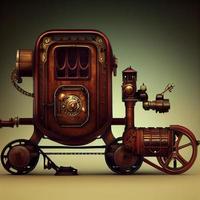 mekanisk tåg full kropp. steampunk stil djur. 3d illustration foto