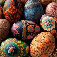 dekorativ färgrik påsk ägg ai generativ bilder för påsk dag foto