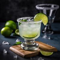 utsökt margarita cocktail med kalk och salt foto