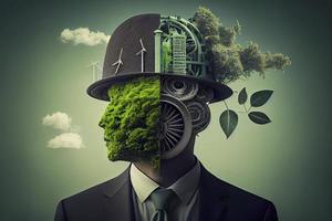 grön energi, hållbar industri. miljö, social, och företags- styrning begrepp foto