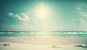 sommar högtider strand bakgrund som mjuk eterisk drömmande bakgrund. generativ ai foto