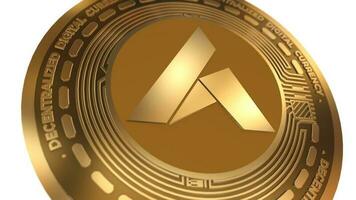 3d illustration glöd ardr kryptovaluta mynt symbol foto