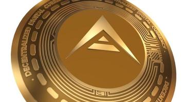 3d illustration ark kryptovaluta mynt symbol foto