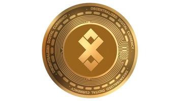 3d framställa gyllene adx netto kryptovaluta mynt symbol stänga upp foto