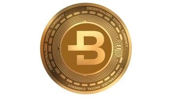 3d framställa gyllene bytecoin bcn kryptovaluta mynt symbol stänga upp foto