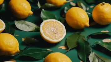 naturlig bakgrund med citron. illustration ai generativ foto